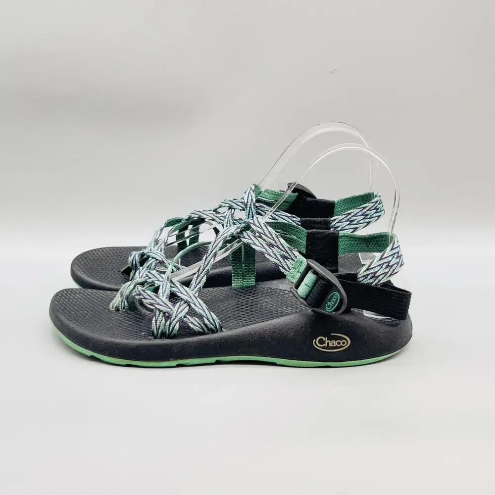 Chaco Sandals Womens 9 Green Polyester Strappy Adjustable Hiking Outdoor Shoes